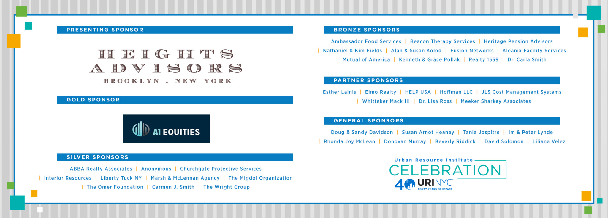 2020 Celebration - Sponsor Banner