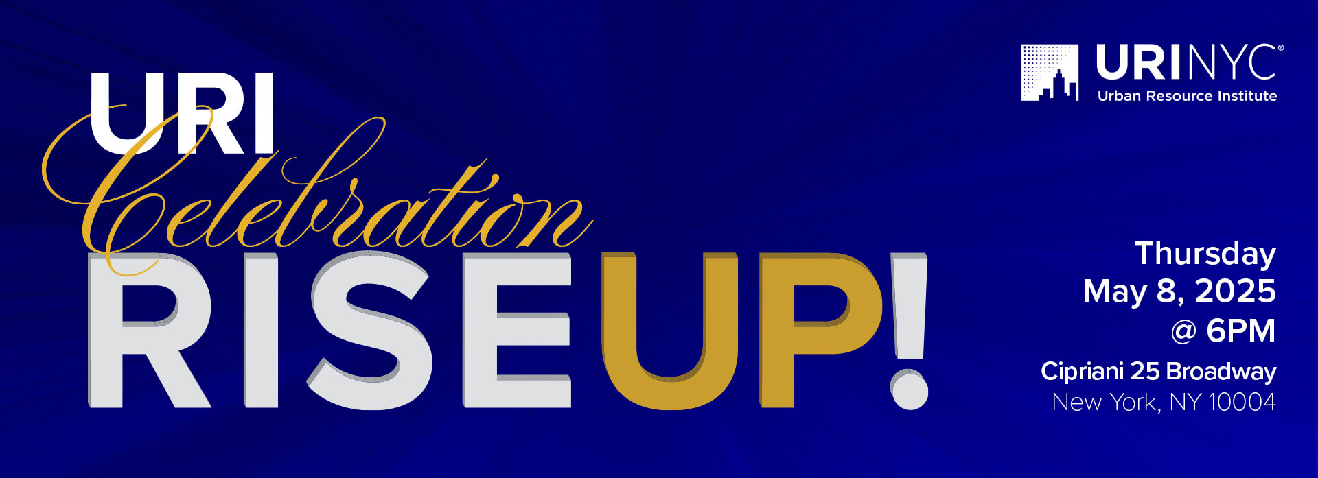 Rise Up Celebration 2025 webpage header