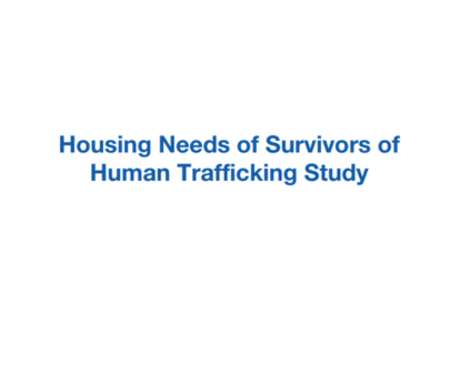 The Effects of Cash Assistance on Housing Stability for Adult Survivors of Trafficking Woman wearing a blush colored shirt with hair in a ponytail smiling as a child is on her back